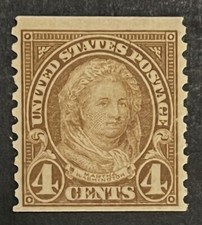 Travelstamps: 1923-1929 US Stamps Sc #601 Martha Washington, 4 Cent MOGH picture