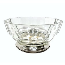 Vintage Italian Fine Crystal & Silverplate Bowl 9