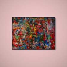 Artographie - Red Messy Abstract - Art Print on Paper or Canvas picture