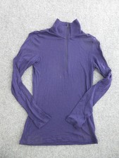 Icebreaker Merino 175 Shirt Womens Medium Purple 1/4 Zip Long Sleeve Wool Top picture