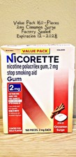 Nicorette Nicotine Stop Smoking VALUE PK 160 Pieces Cinnamon Surge 2mg Exp 12/28 picture