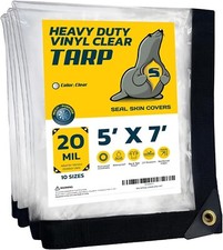 Seal Skin Clear Tarps 20 mil Heavy Duty Waterproof Transparent Vinyl Tarpaulin picture