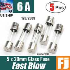 5x Fast-Blow Fuse 6A 250V Glass Fuses 5 x 20 mm (6 amp) | US Ship picture