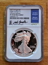 2021-W $1 Proof-TYPE 2-Silver Eagle NGC PF70 Ultra Cameo **M. Gaudioso Signed** picture