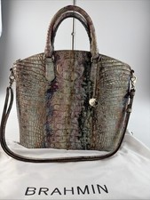 Brahmin Large Duxbury Satchel Amethyst Leather Melbourne W/ Adjustable Strap picture