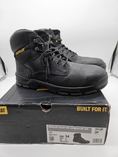 Men's 14 CAT Caterpillar Mobilize Alloy Toe Work Boots Black Leather picture