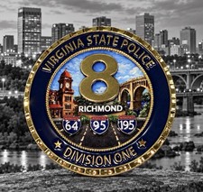 New Virginia State Police Area 8 Challenge Coin VSP FBI LAPD NYPD DEA Richmond picture