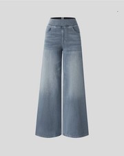 NWT Halara High Waisted Wide Leg Jeans Large Regular Blue Grey picture