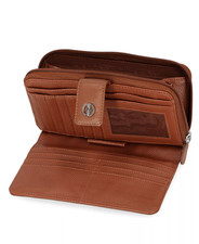 Giani Bernini Softy Leather All In One Wallet Cognac Silver picture