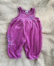 Vintage Carter's  Velour Floral Embroidered Sleeveless Romper One-Piece 9-12M picture