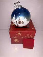 Waterford Holiday Heirlooms Large 4” Glass Christmas Ornament Winter Village Box picture