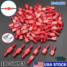 100/500Pcs 22-18 AWG Insulated Male Female Spade Terminals Crimp Wire Connectors picture