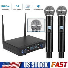 Cordless 2 Channel UHF Wireless Dual Microphone Professional Handheld Mic System picture