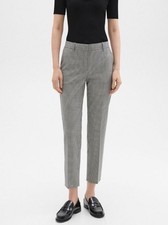 Theory Womens Treeca Pant In Plaid Stretch Wool Slim Trousers, Size 00 picture
