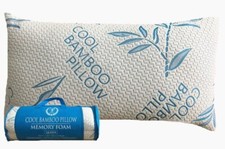 Cool Bamboo Pillow Queen Memory Foam Gel Pillow Adjustable Neck Support  picture