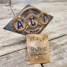 Vintage ACI FIA Italy Car Grille Badge Lorioli Milano Roma Bronze Emblem NOS picture
