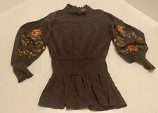 ODDI from Anthropologie Embroidered Top, Size S picture