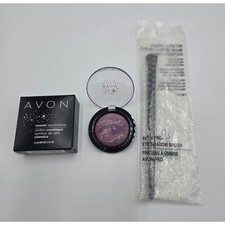 Avon Cosmic Eyeshadow Purple Haze 1912 & Pro Eye Shadow Brush Set New in Box picture