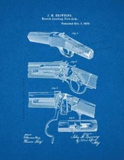 Winchester 1885 single-shot rifle Patent Print Blueprint picture