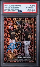 2024 Topps Update Jackson Merrill Auto Signed Tatis Jack O'Lantern PSA 10 #US48 picture
