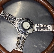 hand engraved steering wheel 5 bolt  woodgrain picture