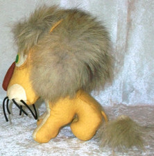 Antique Peck & Peck New York Sawdust Stuffed African Lion Toy Real Fur Italy picture