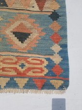 Vintage Traditional Handmade Turkish Wool Multi Tapestry Kilim Runner 9.2x2.9ft picture
