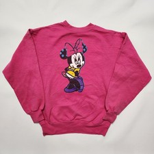 Vintage Early 2000s Kids Minnie Mouse Big Print Pink Sweatshirt L (8-10Y) picture