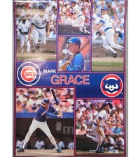 RARE MARK GRACE CUBS 1990 HUGE VINTAGE ORIGINAL MLB STARLINE POSTER picture