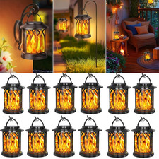 LED Flickering Flame Solar Hanging Lights Lantern Outdoor Garden Pathway Lamp picture
