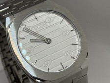 Gucci 25H 38mm Silver Dial Stainless Steel Swiss Quartz Watch YA163407 picture