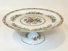 Vintage Coalport Bone China Pedestal Cake Stand Ming Rose Scalloped England picture
