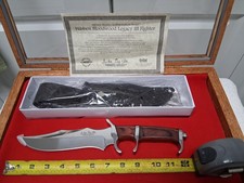 GIL HIBBEN's DARKWOOD LEGACY III FIGHTER KNIFE WITH BLACK LEATHER SHEATH & BOX picture
