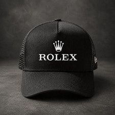 Luxury Crown Logo Embroidered Black Trucker Mesh Snapback Adjustable Hat picture