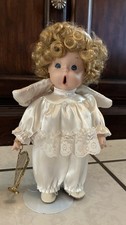 Vintage 1997 Anco Porcelain Christmas Singing Angel Doll 10.5 in Tall picture