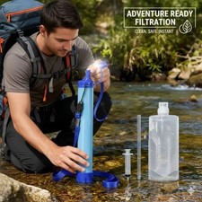 Clean Water Anywhere Portable Filter Straw Camping Hiking Survival Kit picture
