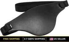 Black Leather Adjustable Eye Patch for Adults - Left & Right Eye Use picture