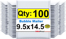 9.5X14.5 Inch White Poly Bubble Mailers, 100-Pack I #4 Large Size Padded Envelop picture
