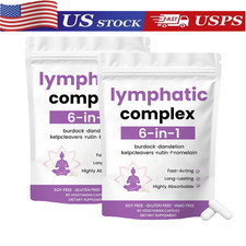 2x Lymphatic Complex 6 In 1 Capsules,Lymphatic Drainage Supplements,Non-GMO picture