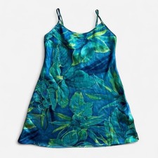 Inner Most Vintage Blue and Green Slip Dress with Tropical print picture