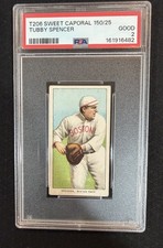 1909-11 T206 - Tubby Spencer Sweet Caporal Back (RC) PSA 2 picture