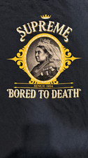 Vintage Supreme Bored To Death Graphic Blue Cotton T-Shirt XL picture
