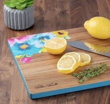 The Pioneer Woman Acacia Wood 12x18 Cutting Board Granny Cottage Core Floral  picture