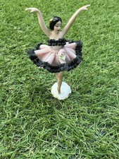 Vintage Germany porcelain ballerina figurine Dresden lace.- chipped finger picture