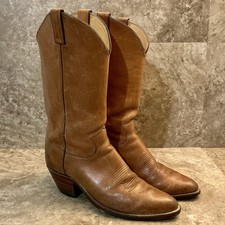 Justin Leather Western Rodeo Cowboy Boot Amber Wheat Blonde Mens Size 9.5D (1544 picture