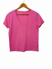 J. Crew Factory Womens Girlfriend Tee V Neck Short Sleeve Pink Size Small NEW picture