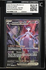 2025 Pokemon Team Rocket’s Mewtwo ex 231/182 Destined Rivals SIR CGC AUTH picture