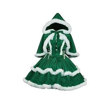 Oiefeen Women's Christmas Dress Skirt and Hooded Cloak Match X-Large 2022033stgn picture