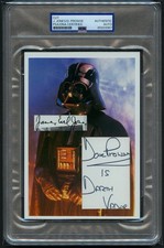 James Earl Jones & David Prowse signed 5x7 Actors Custom Cut Star Wars PSA picture