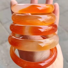 Lady's Jade Bangle natural Red Chalcedony Bracelet with Box 56mm 58mm 60mm picture